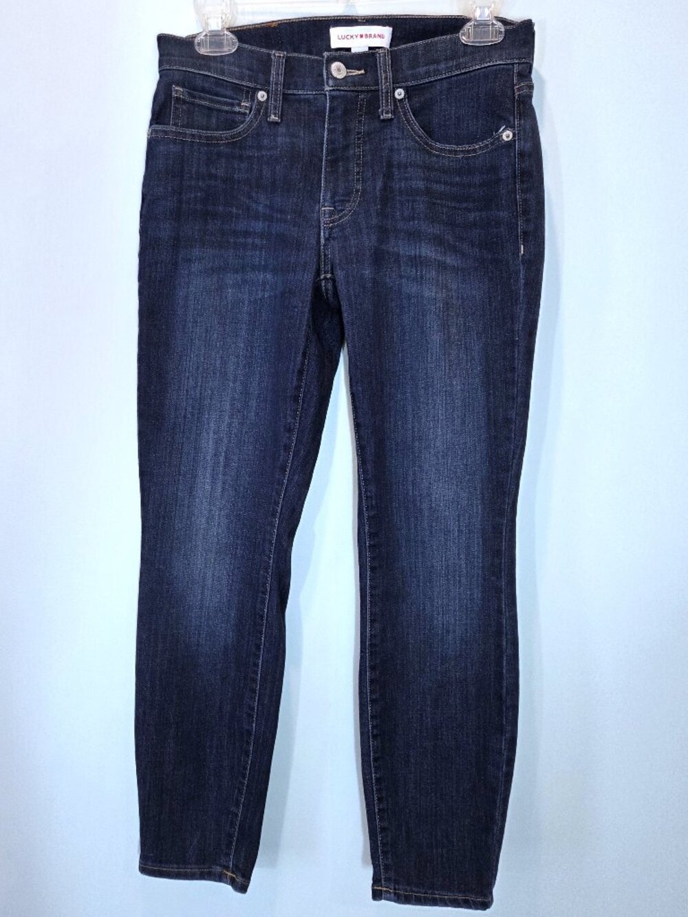 Lucky Brand Ava Mid-Rise Dark Wash Cigarette Straight Leg Jeans Size 26